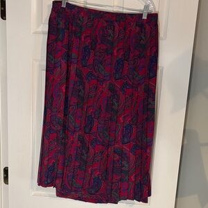 Alfred Dunner Red and Blue Paisley Midi Skirt